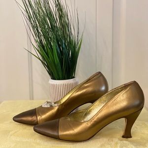 Saks Fifth Avenue Gold Pumps